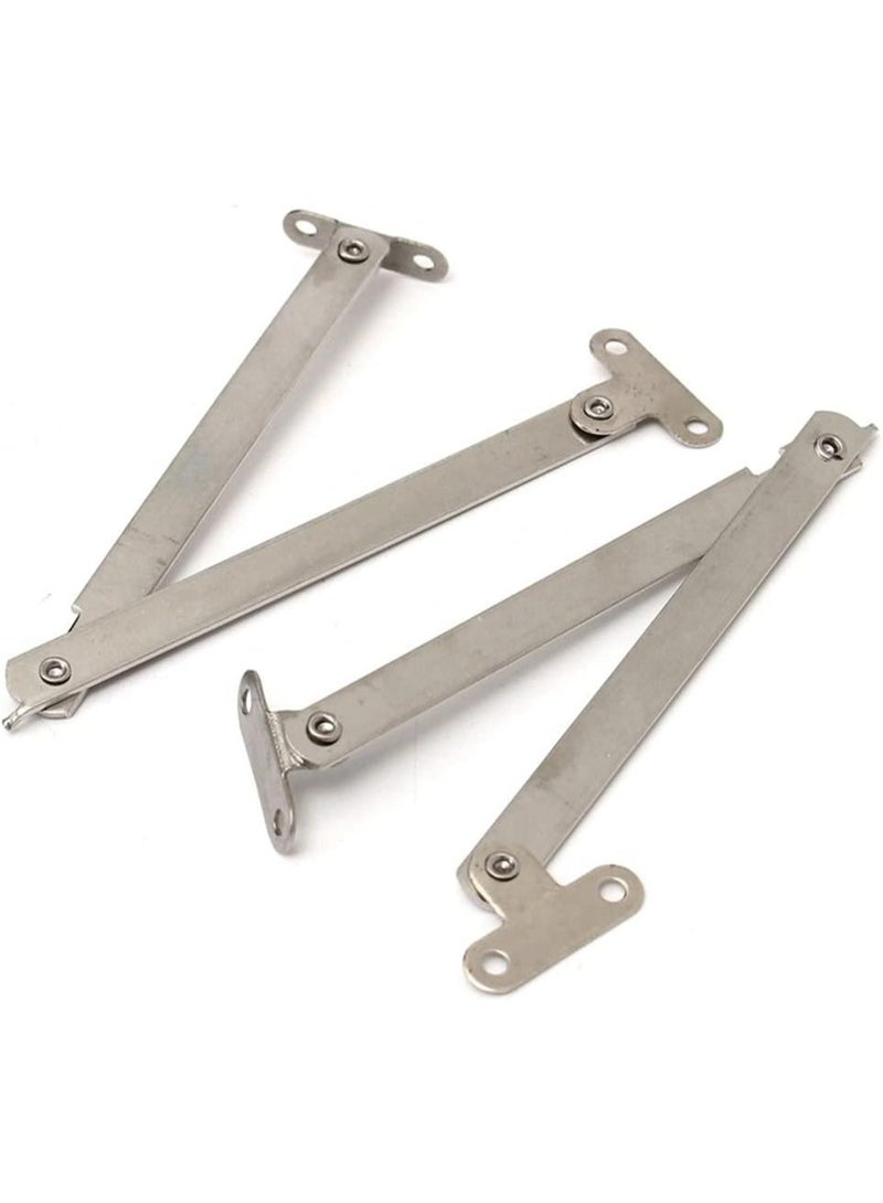 2 Pcs Set  Stainless Steel Cabinet Cupboard Furniture Doors Close Lift Up Stay Support Hinge Folding Cabinet Stay Hinges 180 Degree Lid Support Hinges - Image 1